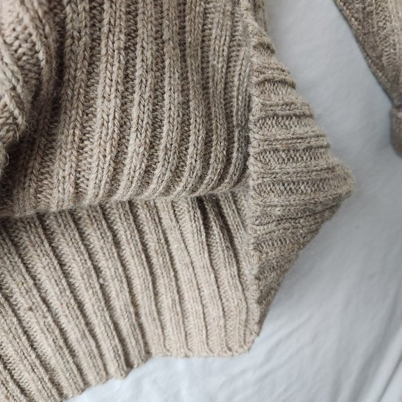 Vintage Mens Wool Blend Rib Knit Mock Neck Chunky Oversized Sweater Size Medium - Picture 9 of 10